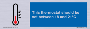 This thermostat should be set between 18 and 21°C